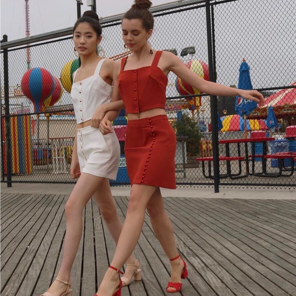 Petite Studio Red Mini Skirt